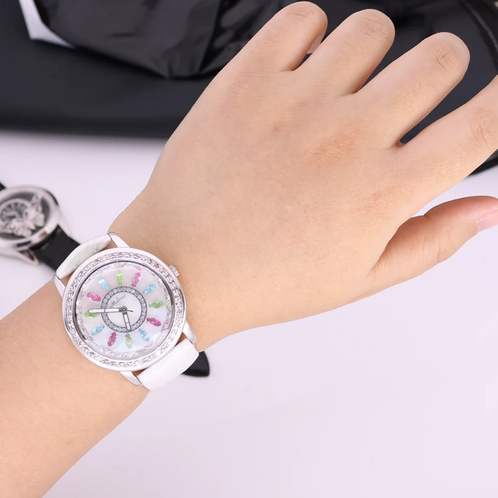 SALE!!! Discount Melissa Crystal Old Types Lady Women's Watch Japan Mov't Fashion Hours Bracelet Leather Girl's Gift No Box