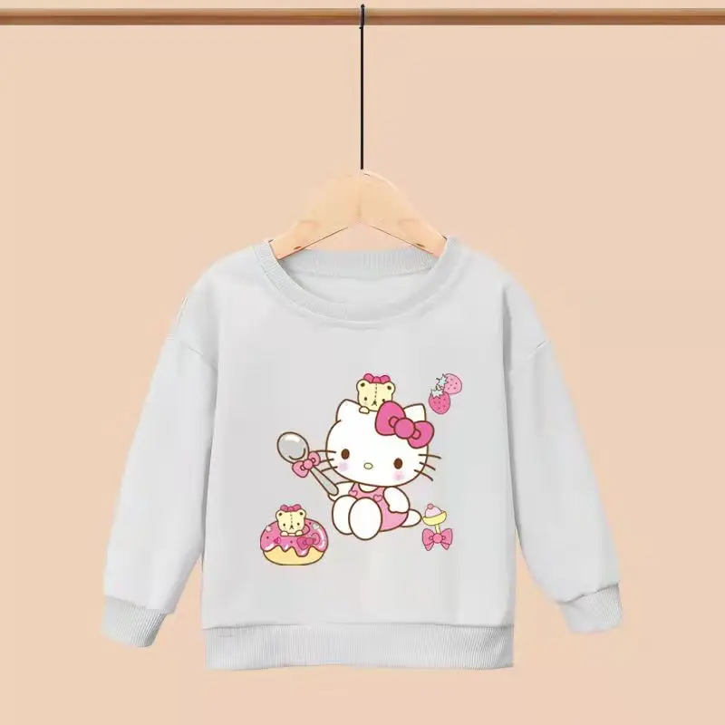 thumbnail image 1 of Hello Kitty-Tops de manga larga con estampado Multicolor para niños, suéter cómodo de algodón, Camiseta de algodón para bebé, nuevo producto, 1 of 5