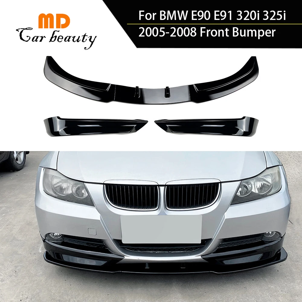 

For BMW 3 Series E90 E92 E93 320i Front Bumper Carbon Fiber 2005-2008 Spoiler Lip Wing Body Kit Splitter Cover Trim Accessories