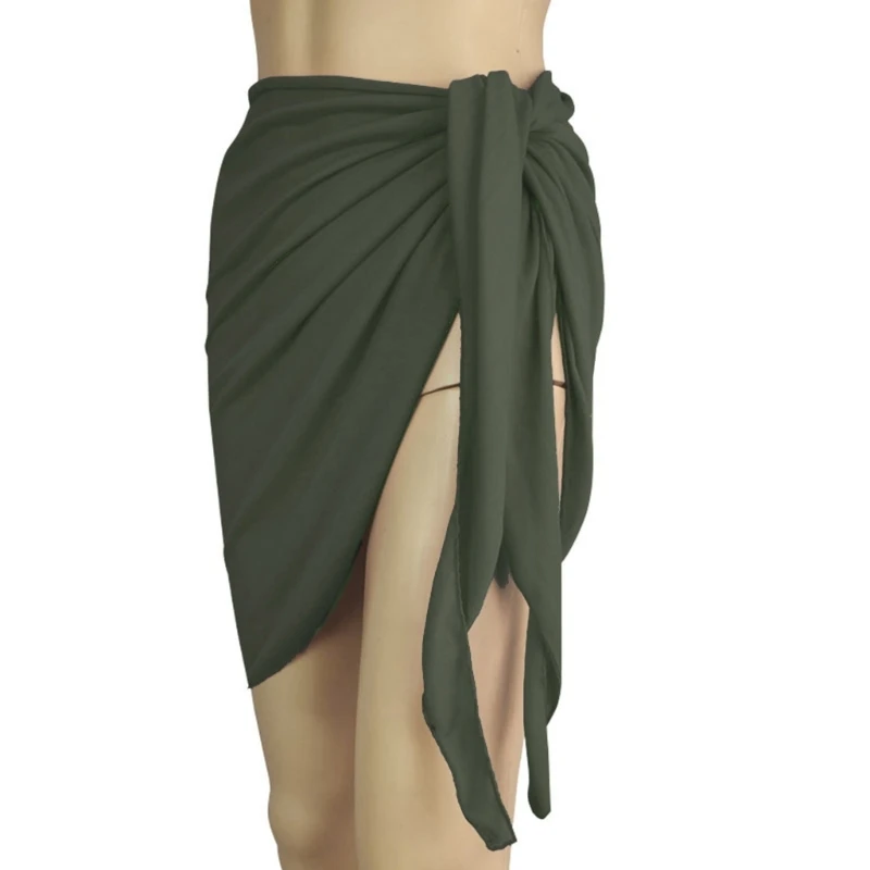 Cotton Beach-Sarong Pareo-Womens Semi-Sheer Swimwear Cover-Ups Short Skirt Drop Shipping