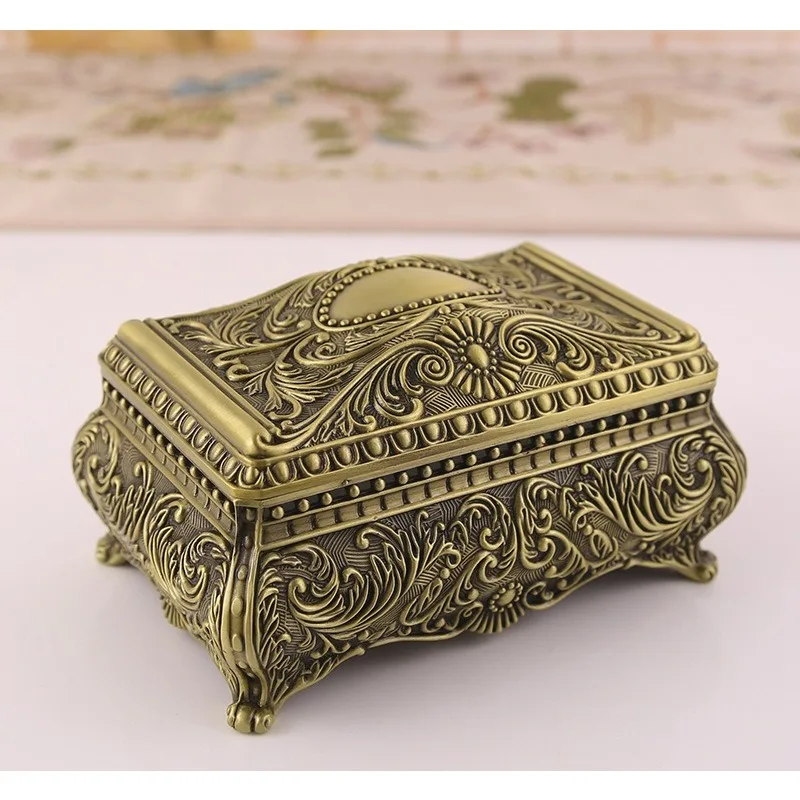 Portagioie in stile europeo per la decorazione domestica - Portagioie in metallo vintage con scatola decorativa retrò dal design creativo