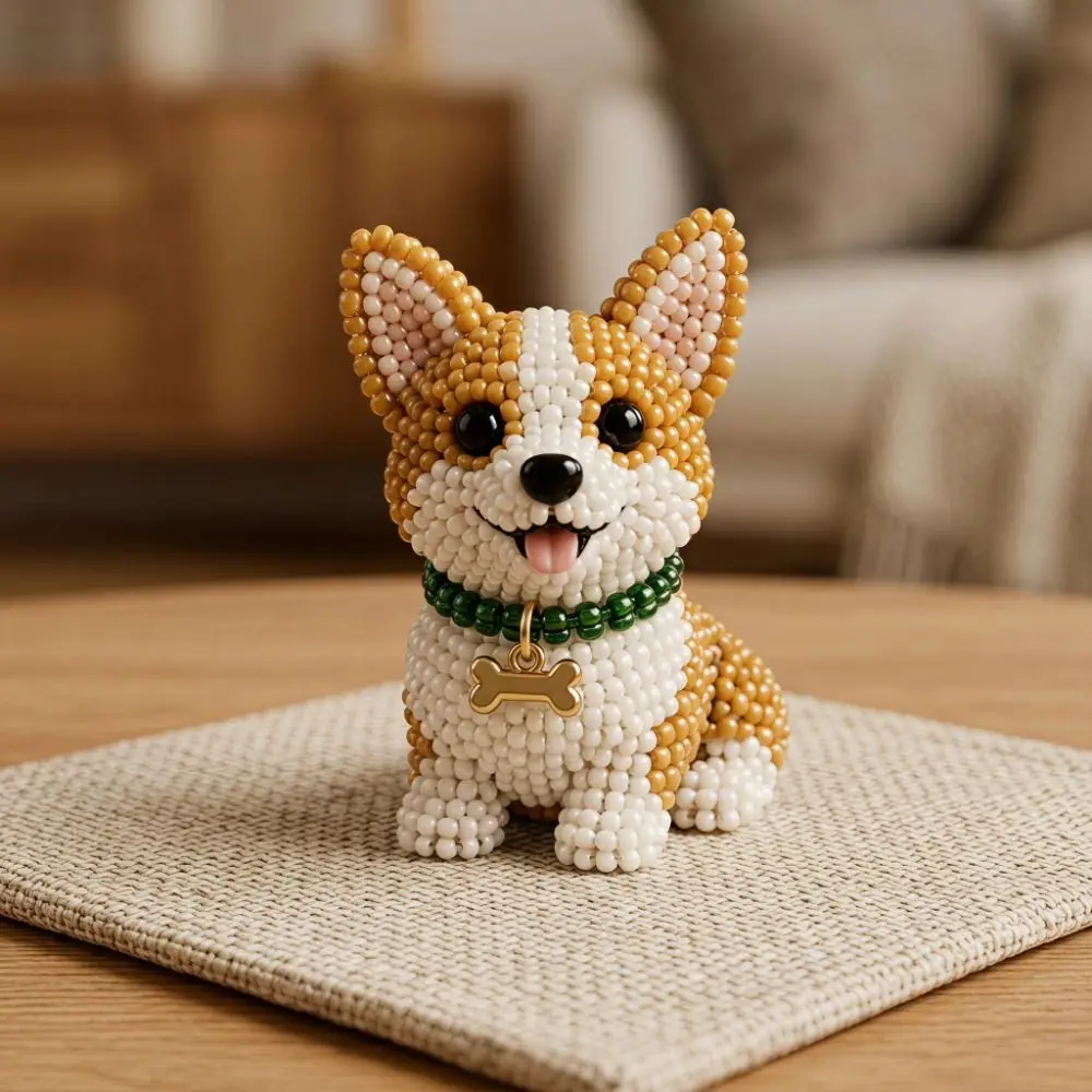 Kit Fai-da-Te per Ricamo con Perline a Forma di Animali, Set Artistico Educativo Colorato 3D per Creare Portachiavi con Animali - immagine 5