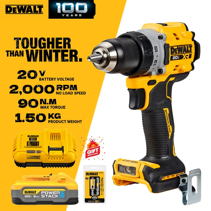 

DEWALT DCD800 Cordless Drill Driver 20V Lithium Battery 2000 RPM Brushless Motor Rechargeable Drill Power Tools DCB118 DCB1104