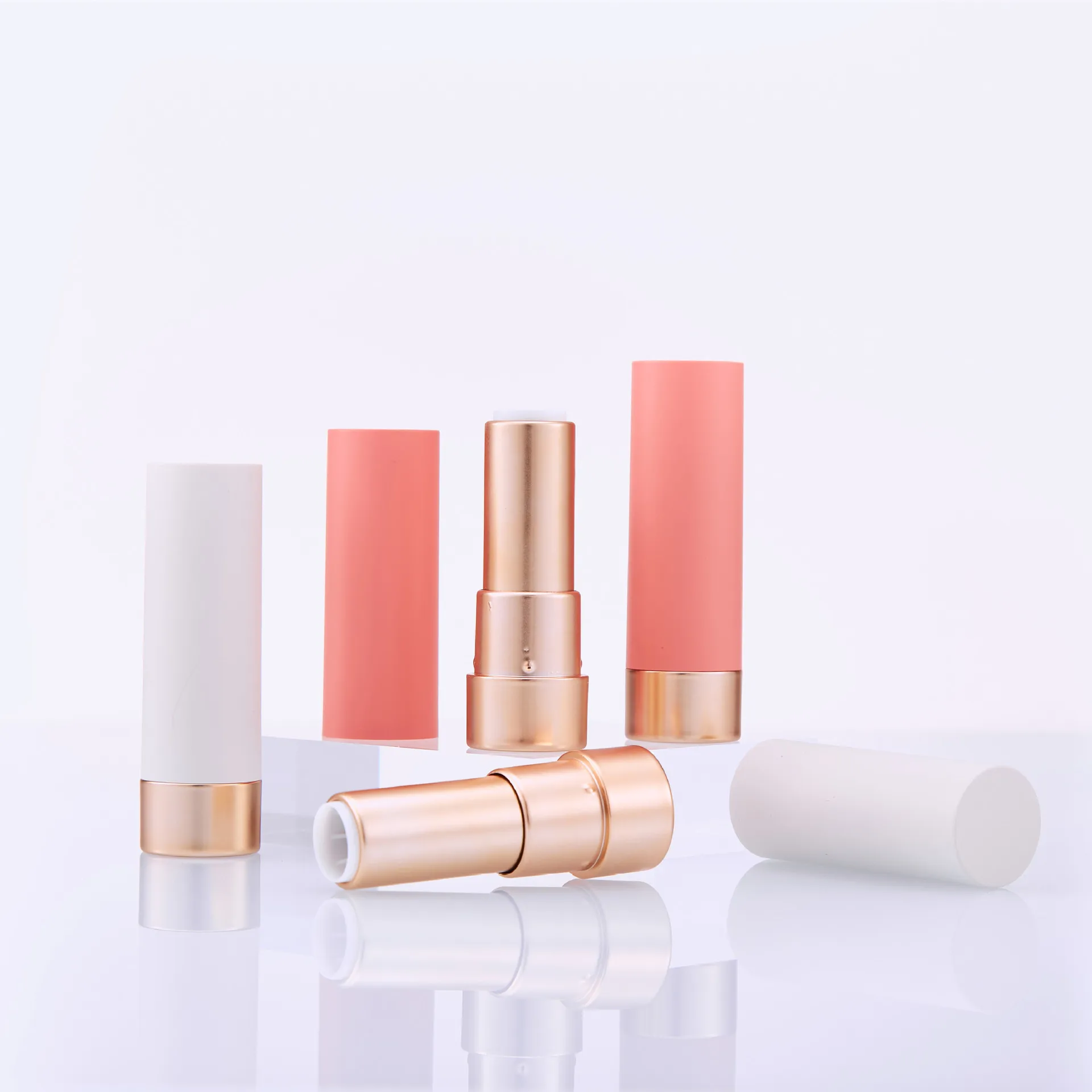 3 Pcs Round Matte Sprayed Dumb Gold Lipstick Tube Lipstick Empty Tube Packaging Material Diameter 12.1mm Lipstick Mold round candlestick silicone mold gypsum plaster mold lipstick holder tray mold for diy jewelry home craft decor