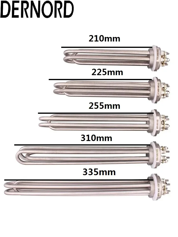 Description Picture 2 of itemDERNORD 3KW/4.5KW/6KW/9KW/12KW 220V/380V Electric Heating Element for Water 1.5" Thread SUS304 Immersion Boiler Tubular Heater