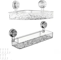 Corrugated Suction Cup Storage Holder Light Luxury Style Glacier Pattern Suction Cup Shelf No-Drill Bathroom Suction Storage Box 1