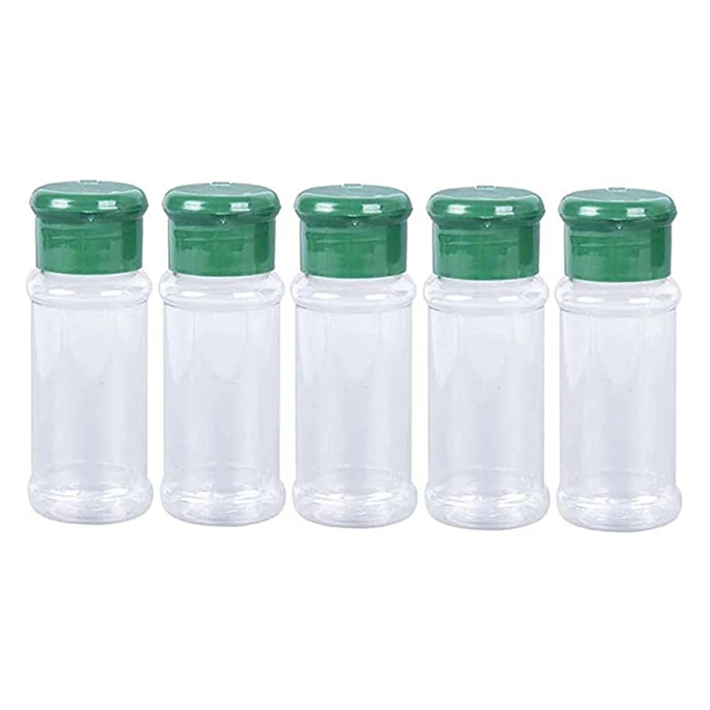 5pcs Plastic Spice Salt Pepper Shakers Seasoning Jar Portable Camping BBQ Condiment Vinegar Bottle Kitchen Cruet 100 ml seasoning jar salt shaker spices bottle salt pepper shakers