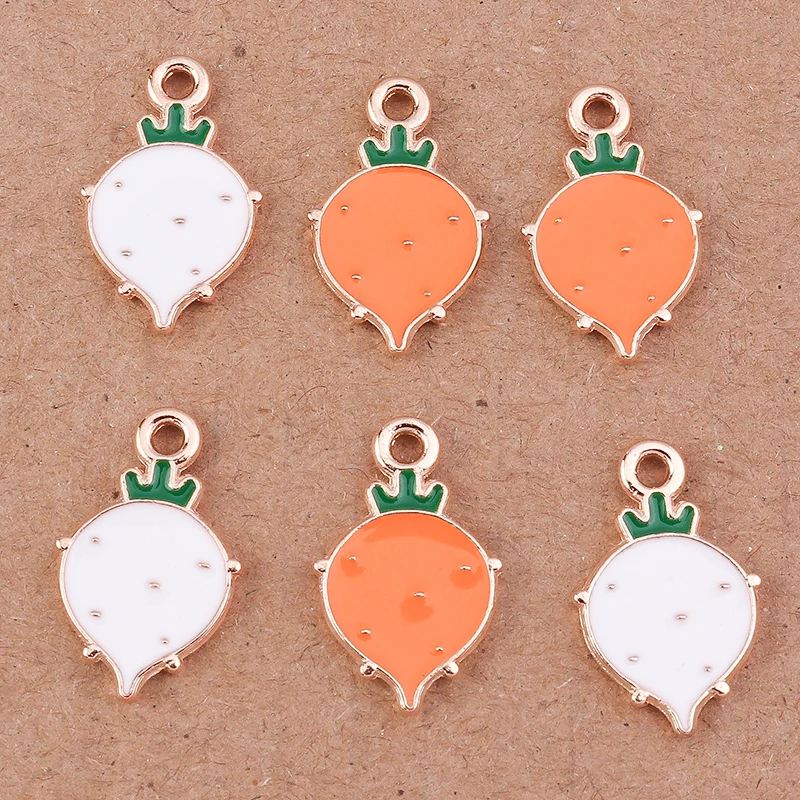10 teile/los Mix Nette Gemüse Tomaten Mais Charms Emaille Bunte Blume Charms Anhänger für DIY Ohrringe Halsketten Handwerk Geschenk – Detail 18