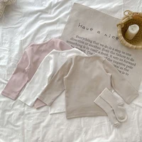 2024 Spring Newborn Baby Boys Girls Cotton T-shirt Clothes Toddler Crewneck Long Sleeve Solid Casual Autumn Tops Tees 3-36Months 2