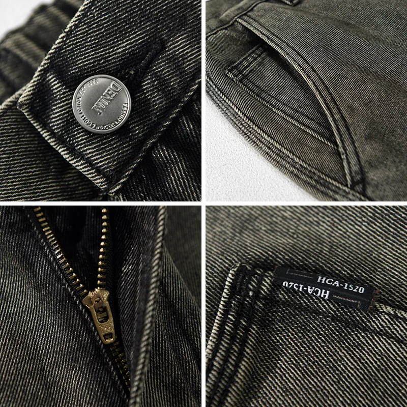 2024 Summer New Vintage Washed Denim Shorts Men Clothing Loose Casual Soft Cotton Knee Length Men Pants AG7136