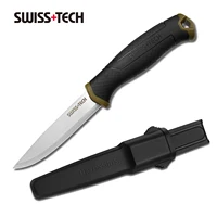 SWISS TECH Fixed Blade Knife Survival Knife with Sheath Knife Tactical Military Hunting Knife Strong Single Edge Great 1