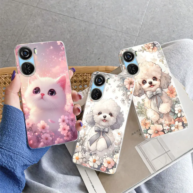 Luxury Marble Flower Transparent Soft Silicone Phone Case