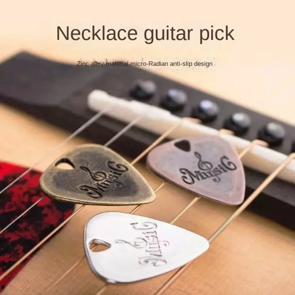 Mediator Guitar Necklace Pick Triangle Gestures Metal Guitar Plectrum Bass Guitar Adhesive Guitar Pick Collares Pendant Ukulele