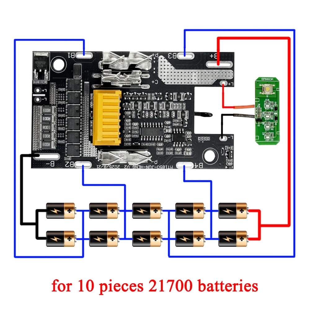 BL1830 10*21700 리튬 배터리 케이스 박스 Makita 18V 리튬 이온 배터리 쉘 하우징용 BMS 밸런스드 PCB 충전 회로 기판