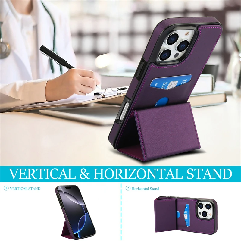 Sleek Foldable Card Holder and Stand for Mobile Phone Protection