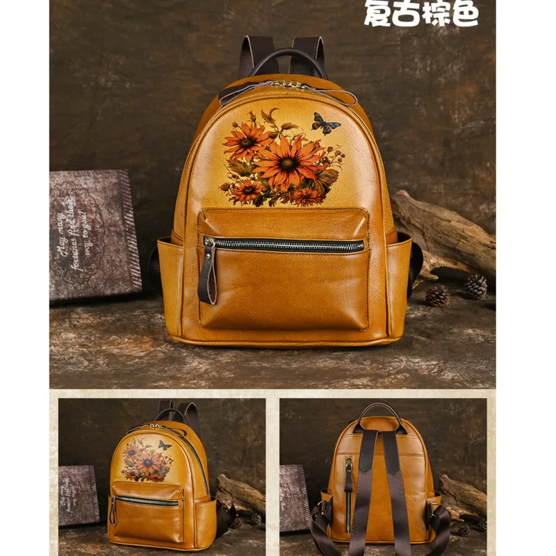 MOTAORA Women's Backpack Hand Drawn Women Bag Vintage Large Capacity Anti Theft Backpacks School Bags For Teenage Girls 2024 New