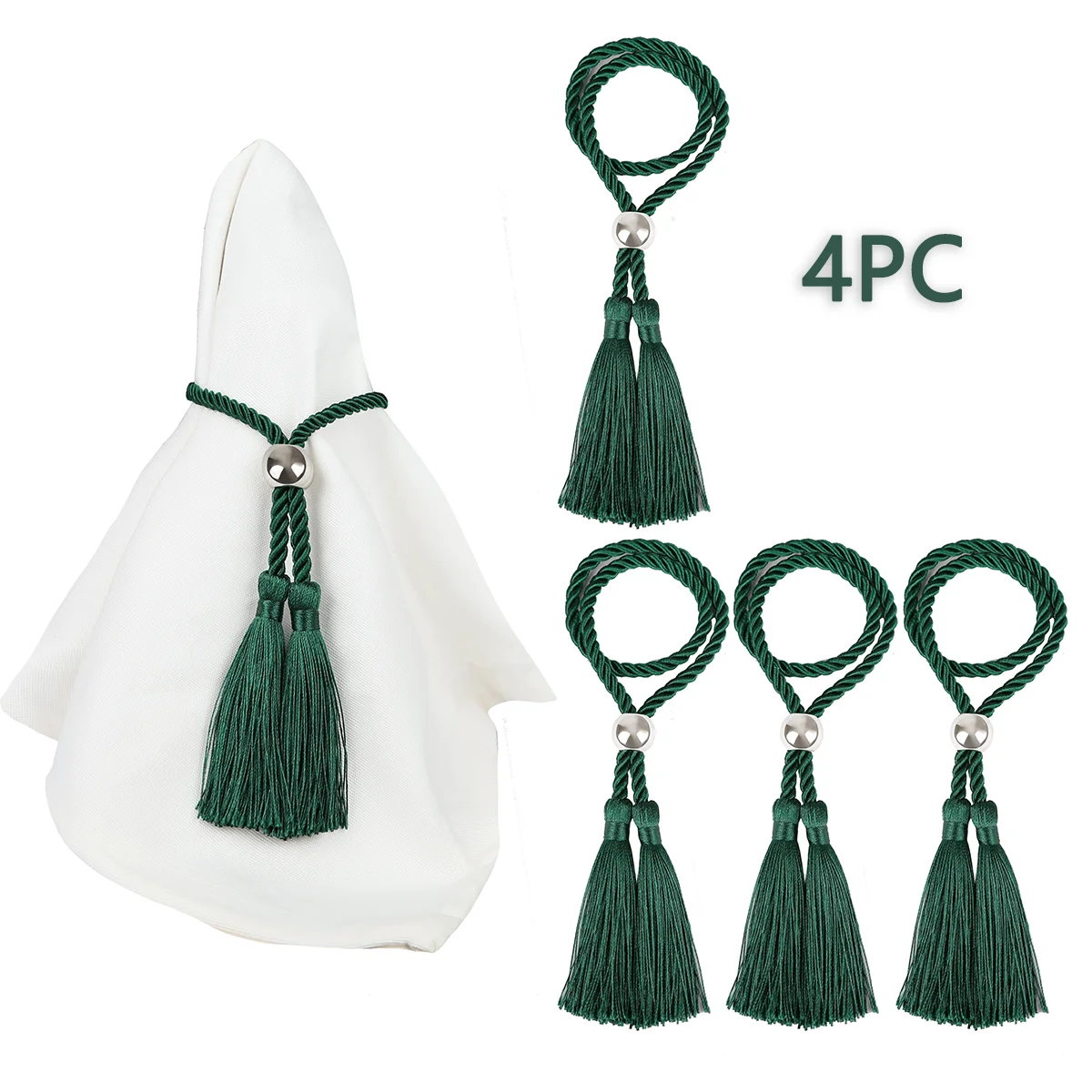 4 Pcs Portatovaglioli Con Perline Arredamento Portatovagliolo