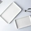 Ceramic Plate White Square Round Western Food Plate Dinner Plate Tableware Multifunctional Storage Tray Home Kitchen Supplies 5