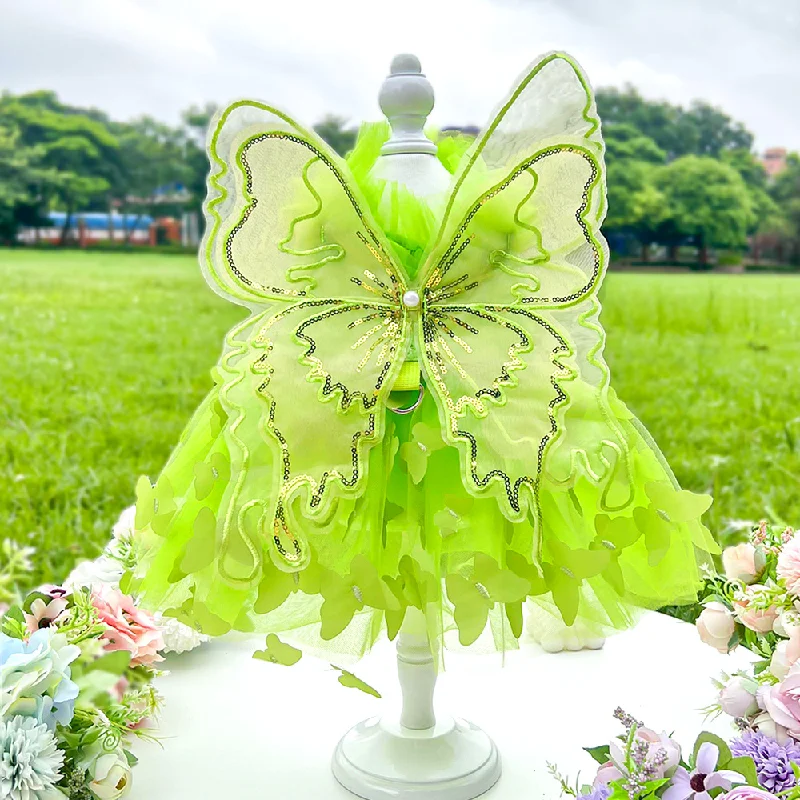 Dog Summer Dress for Pets Luxury Clothes Puppy Bridal Gown Tulle Skirt  Doggy Clothing Vestidos for Medium Big Dogs Butterfly - AliExpress 15