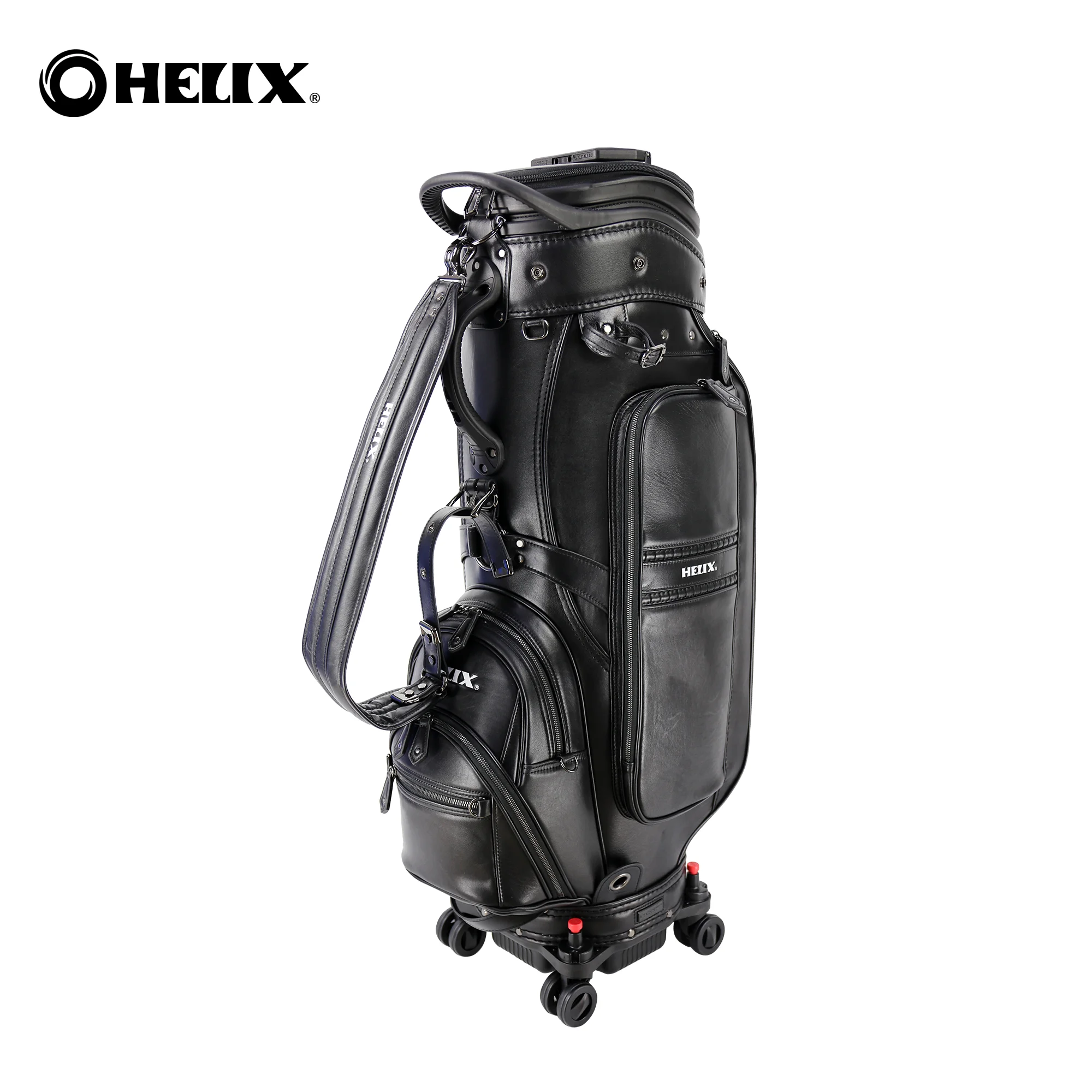 Helix Golf Super Leather Golf Club Cart Bag with Wheels and Retractable  Cover - AliExpress