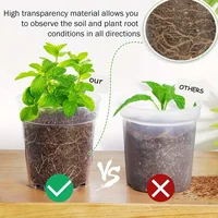 72pcs/set Clear Nursery Potsplant with Trays and Labels, Transparent Plastic Planter, Seed Starting Pot Flower Plant Contai 6