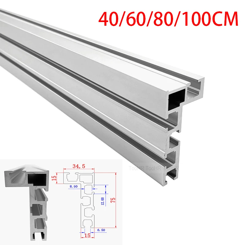 

Type Brackets For Workbench 40/60/80/100CM Sliding Aluminium T-track Table Profile Track Saw 75 Backer T-Slot Fence Miter