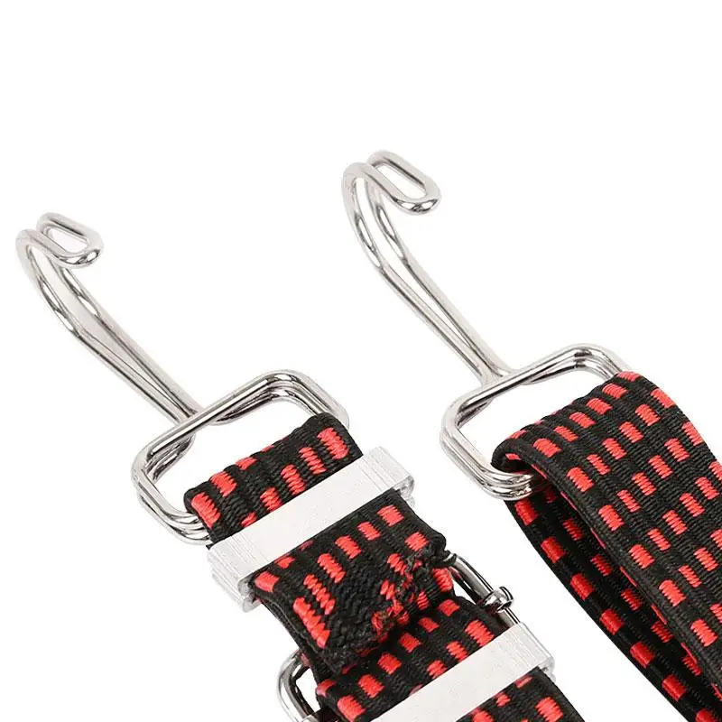 Motorcycle Luggage Strap Motorcycle Bicycle Luggage Fixed Strap Rope Length Adjustable Double-layer Metal Hook Widening Elastic Belt for Bicycle Moto