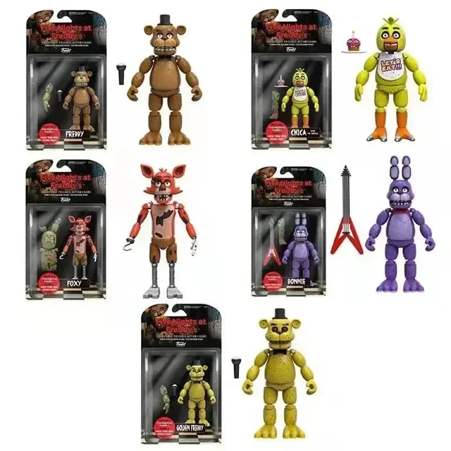 Five Nights Security Breach FNAF Game Action Figures Bear Midnight Harem Movable Joint Detachable Model Doll Toy Gift for Kids