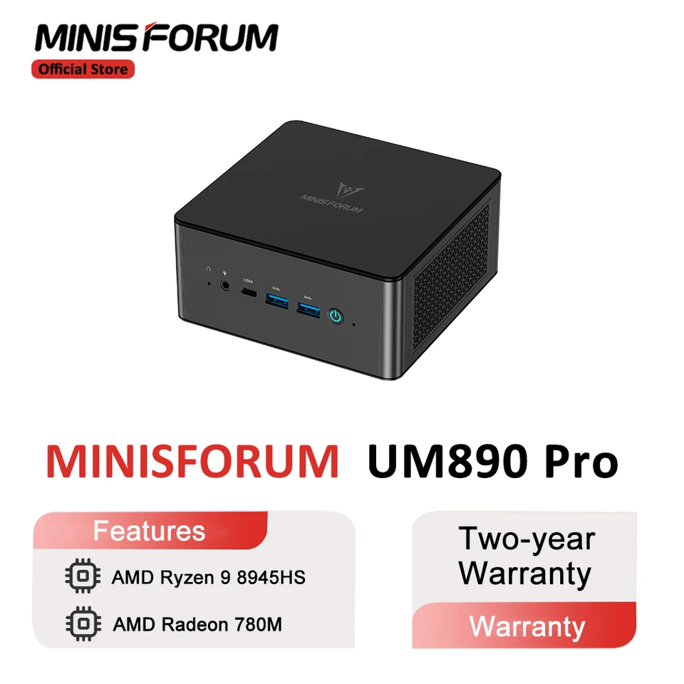 Minisforum UM890 Pro（Ryzen 9 8945HS 搭載） MINISFORUM、Ryzen 9 8945HSとOCulink搭載の小型デスクトップPC