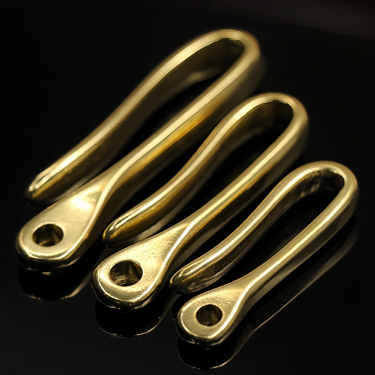 Massiver Messinggürtel U-Haken Schlüsselanhänger Schlüsselanhänger Geldbörse Fob Clip Retro Vintage Angelhaken für Schlüsselanhänger DIY Schmuckzubehör Zubehör