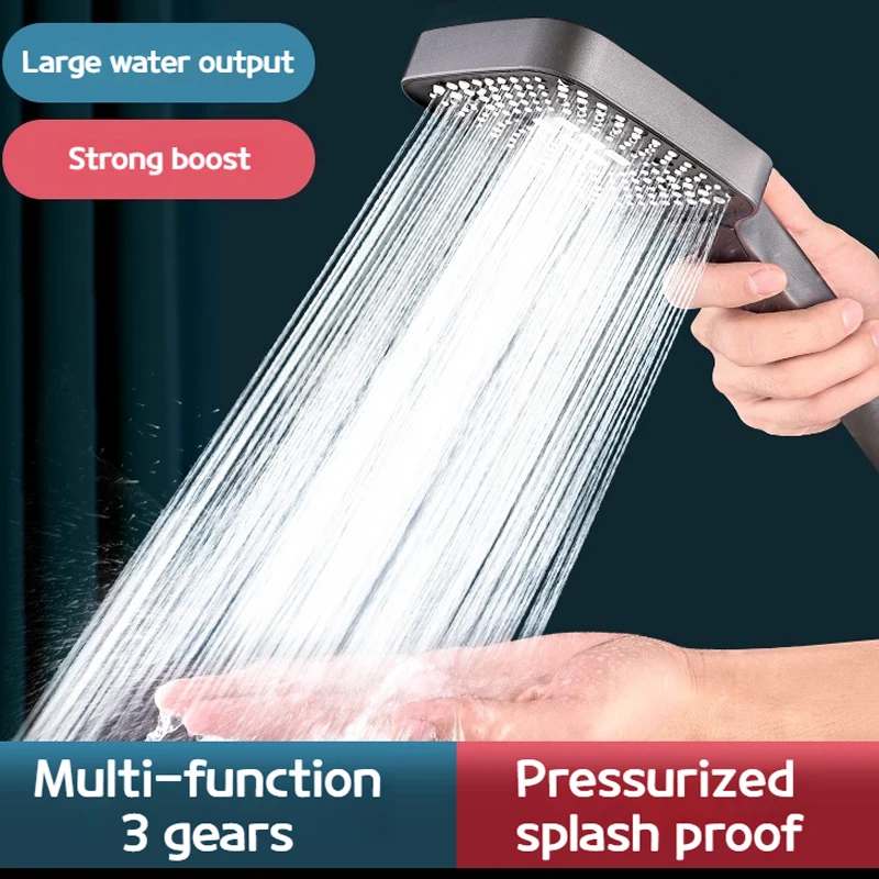 Modern Showers for Bathroom ABS Handheld Adjustable 3 Modes Rainfall Shower Head High Pressure Bathroom Accessories