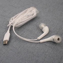 USB Type C Earphones with Wired Control Mic & In - Ear Design (White)