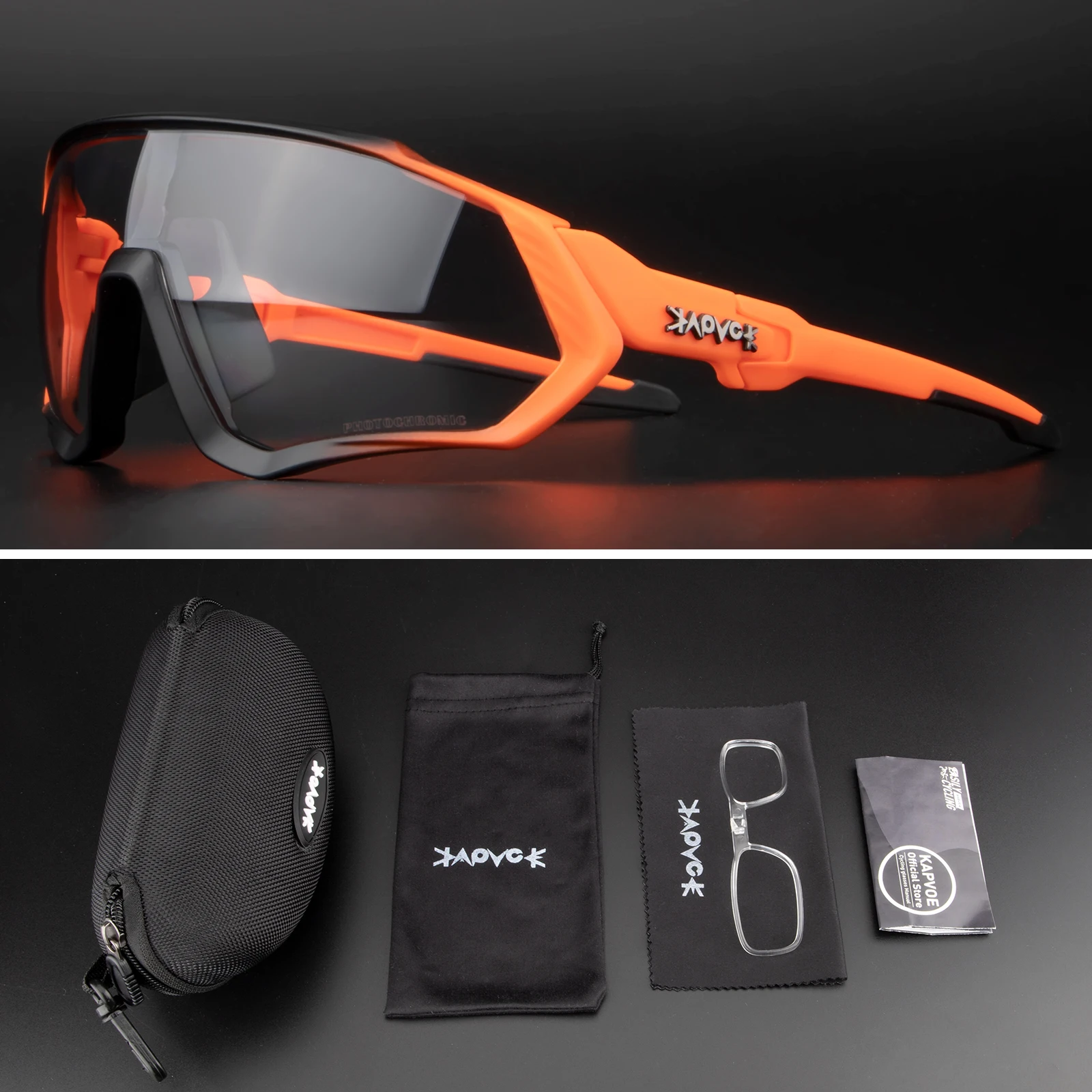 Kapvoe Photochromic Cycling Sunglasses Men Women Road MTB Mountain Bike Bicycle Glasses Cycling Glasses Sport Hiking Eyewear