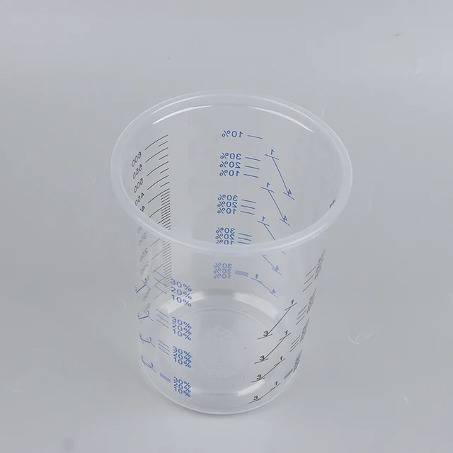 50Pcs Disposable Clear Graduated Plastic Mixing Cups For Paint UV Resin  Epoxy 20 Oz 600ml Laboratory Liquid Measuring Ratios - AliExpress