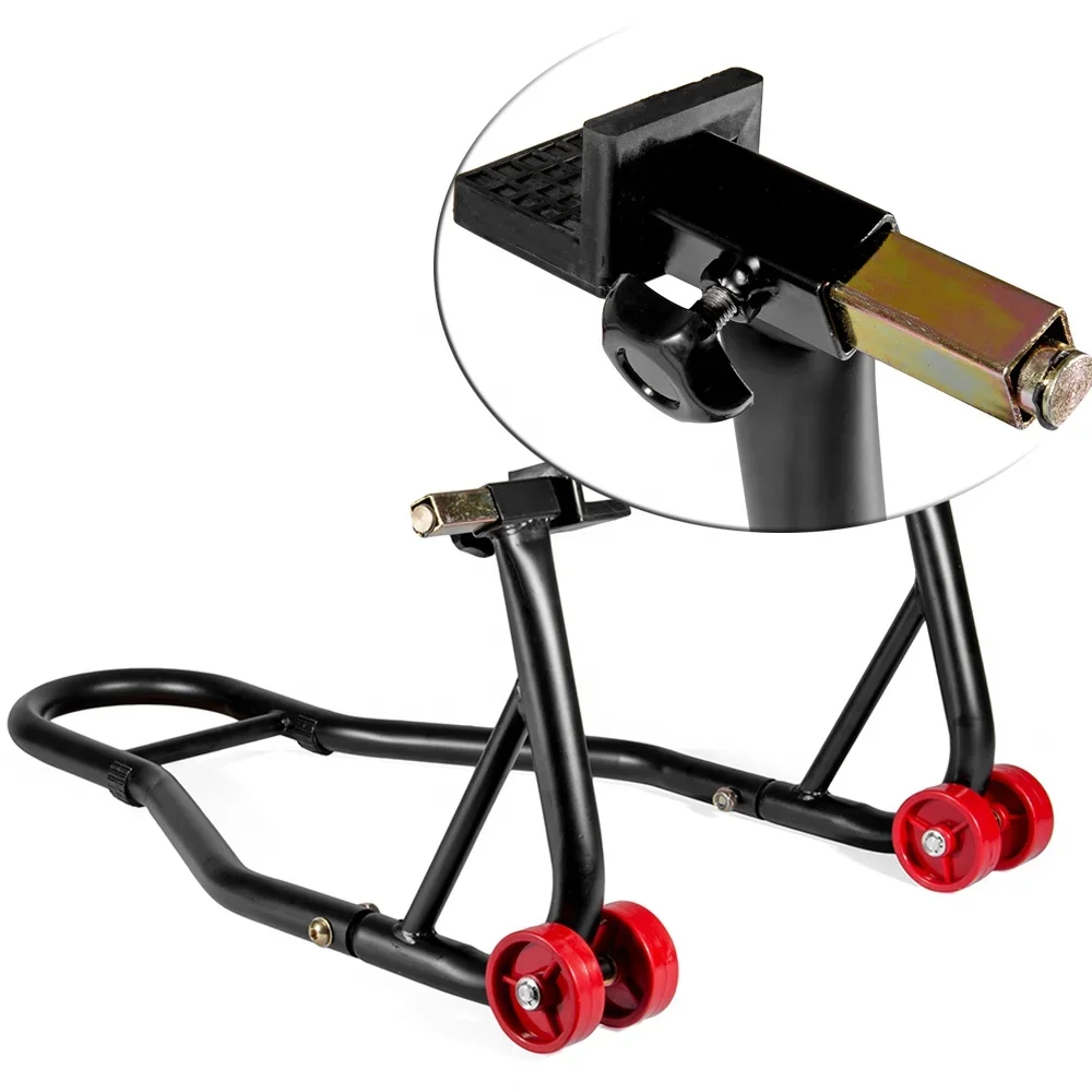 Supporto Per Ruota Di Sollevamento Per Riparazione Paddock Per Moto Anteriore E Posteriore Con Verniciatura A Polvere Nera