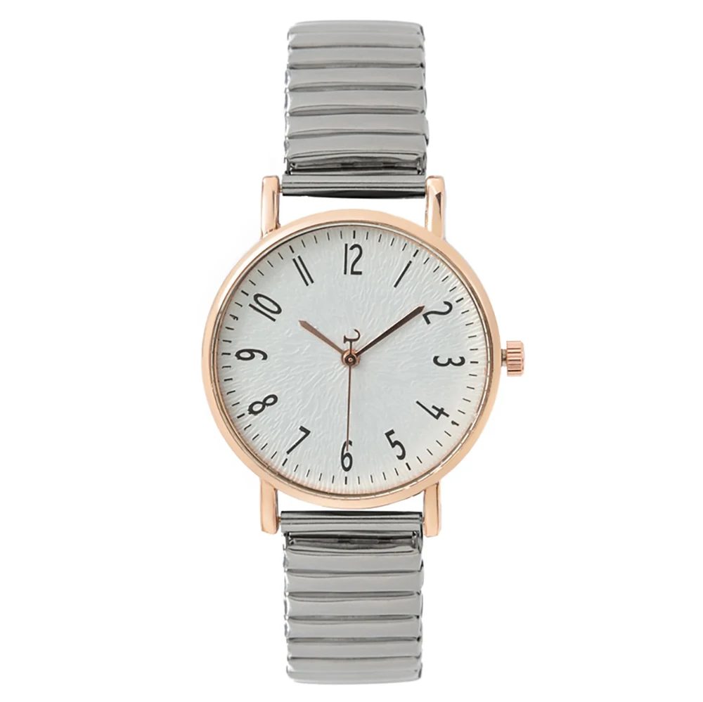 Montre à quartz à design numérique simple pour femmes, bracelet en acier inoxydable horloge pour dames montre habillée