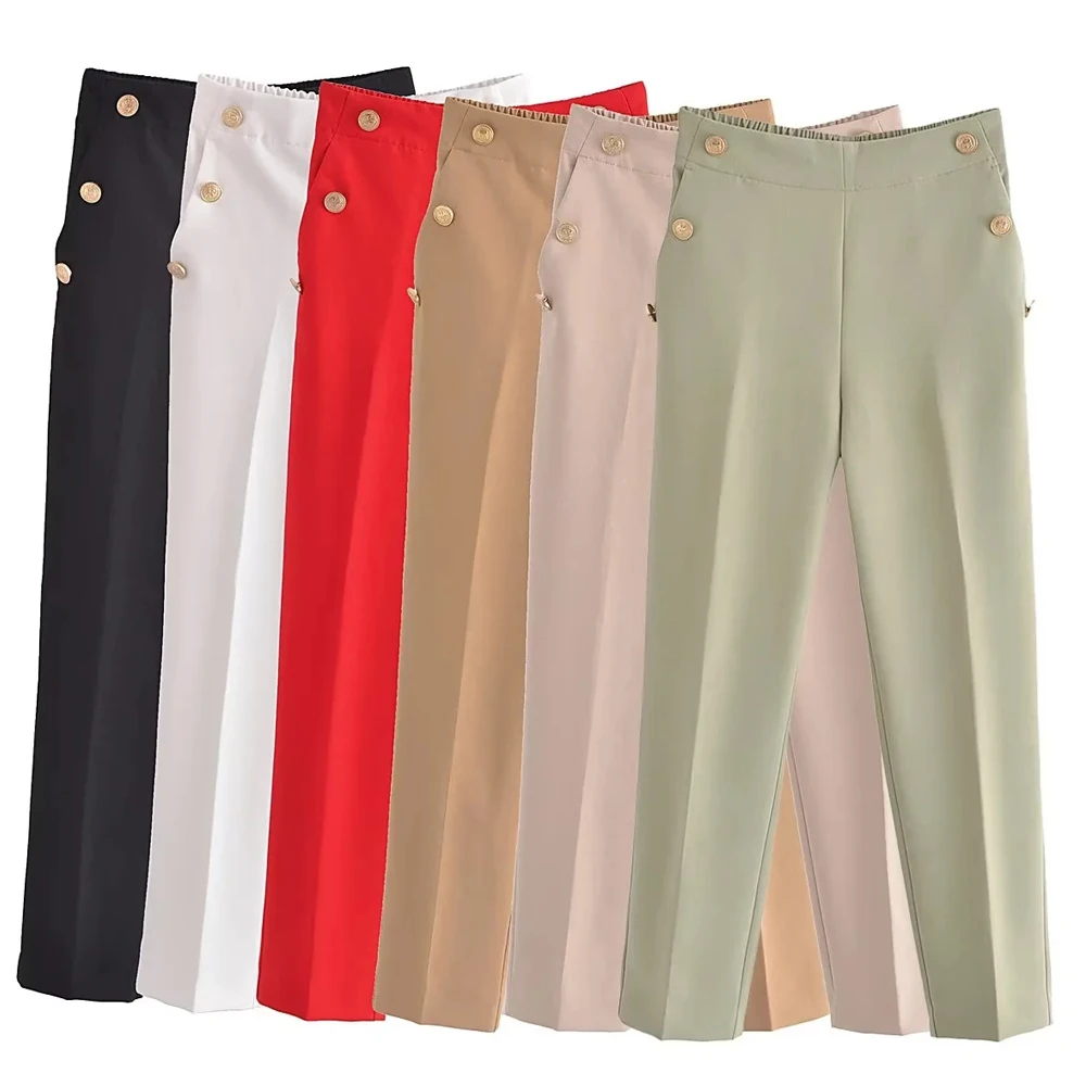 

Vintag eelastic waist harem pants women full Trousers korean fashion women clothing casual office high waist pants
