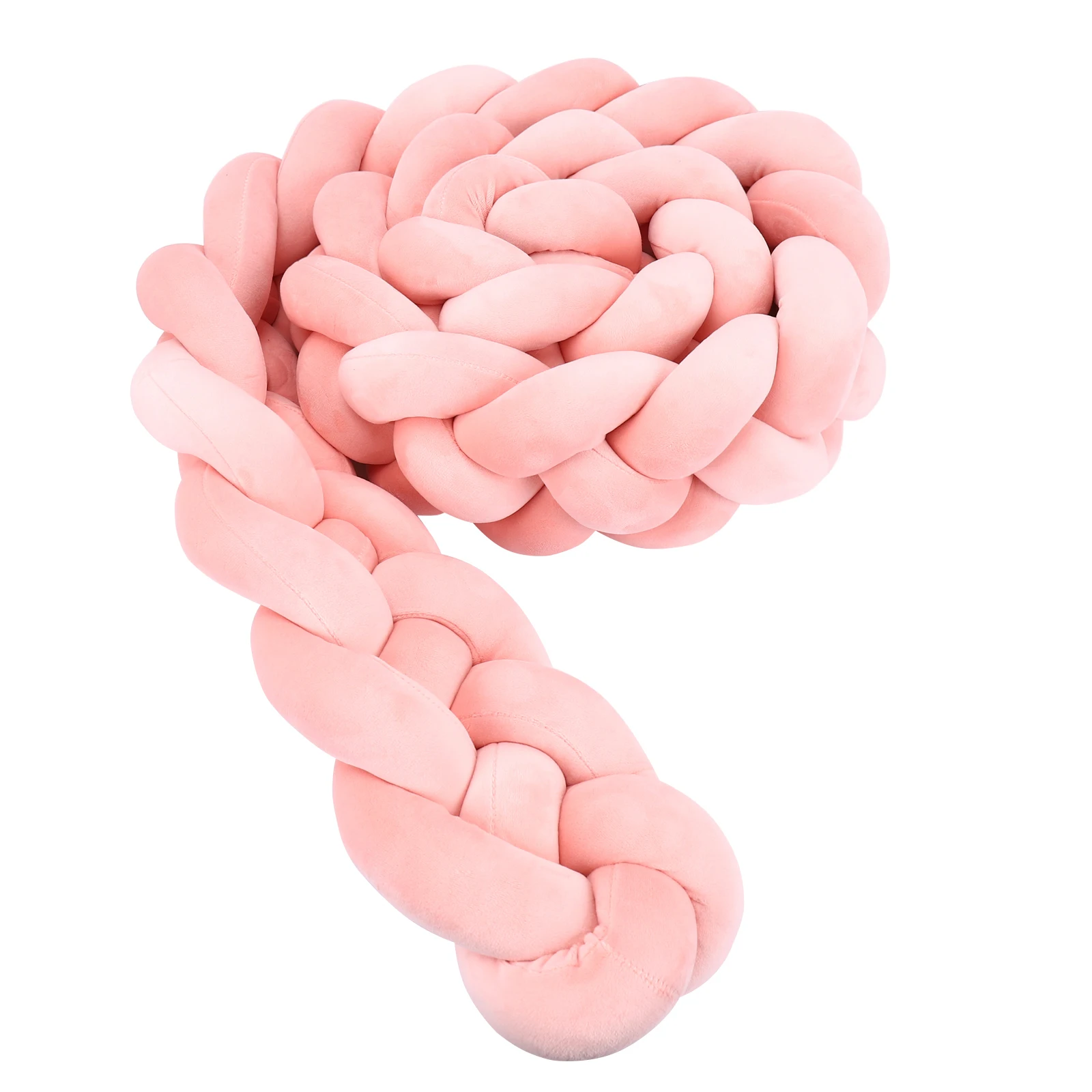 2.2M 3M 4M Braided Baby Bed Bumper Handmade Cushion Knotted Braid Pillow Soft Pad Baby Room Decor Protector Bebe Bed Accessories