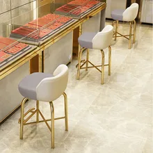 

Metal Reception High Chairs Salon Modern Party Stool Waiting Relaxing Ergonomic Chair Relaxing Dinning Sillas Home Items OA50DC