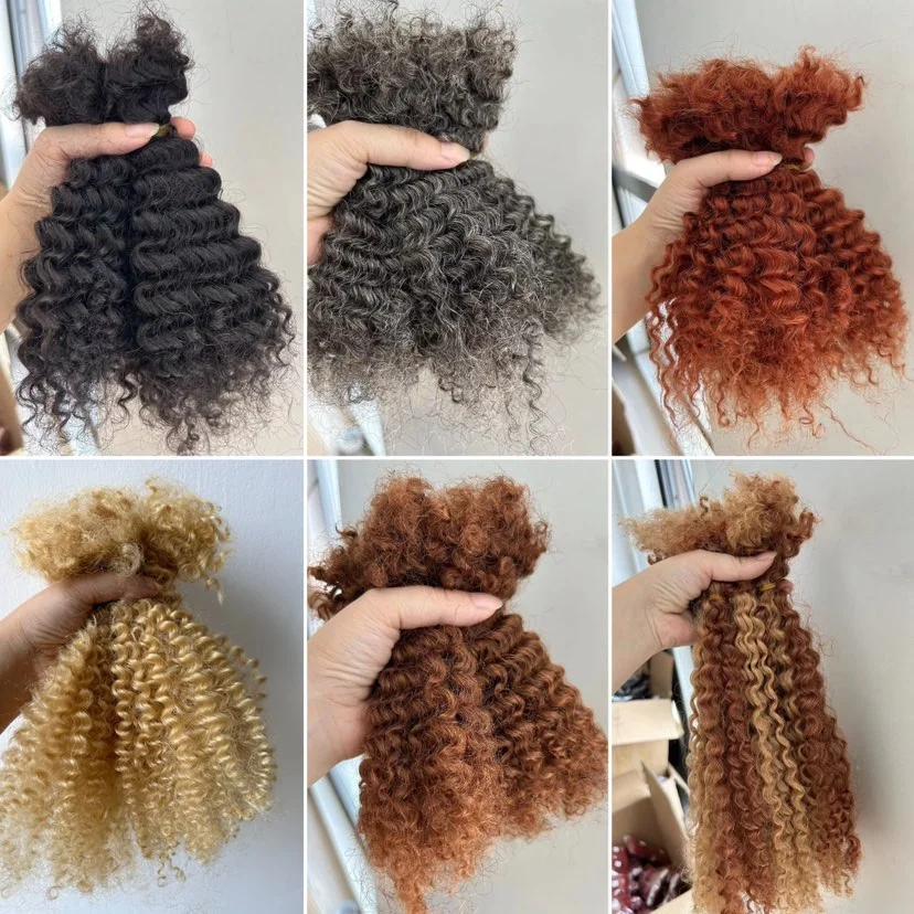 Orientfashion Afro Kinky Curly Hair Extensions Microlocs retwist crochet braids Bulk Hair For Braiding 27&30 color Crochet 4A