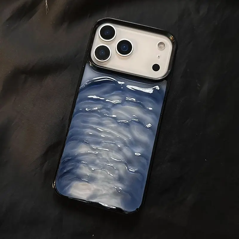 3D Black Wave Water Surface Creative Phone Case - Stylish Protective Cover
