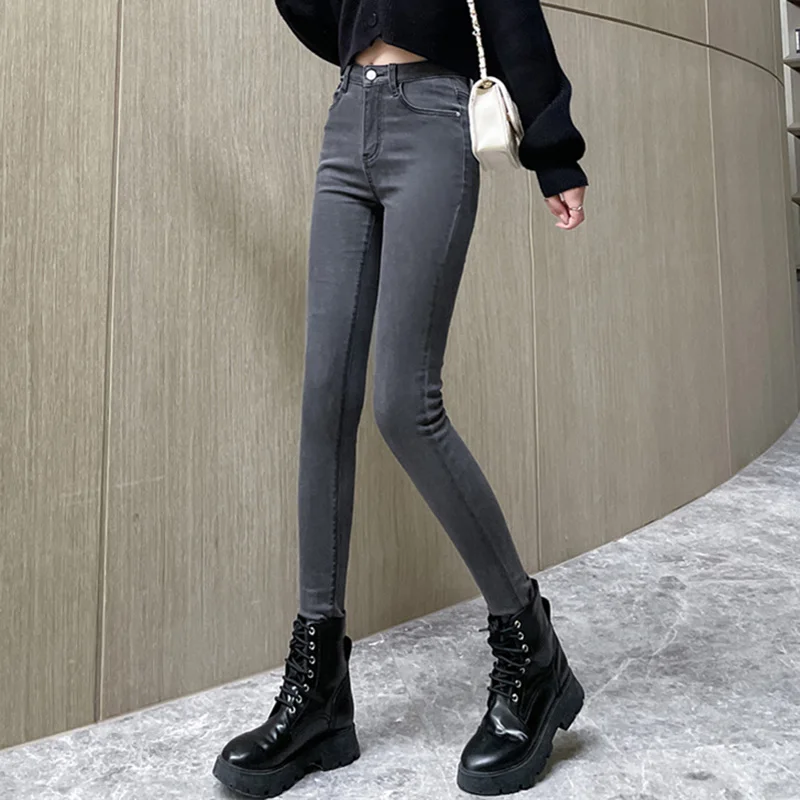 Vaqueros Para Jeans Ajustados Vintage, Leggings Ajustados De Pierna Recta, Baratos - Vaqueros AliExpress