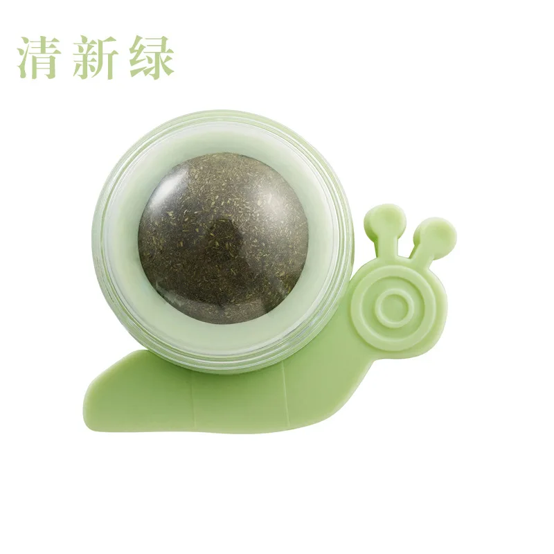 2021 New Crab Catnip Ball Pure Natural Mint Leaf Rotating Interactive Cat Toy Self-Adhesive Catnip Teeth Cleaning Edible Ball