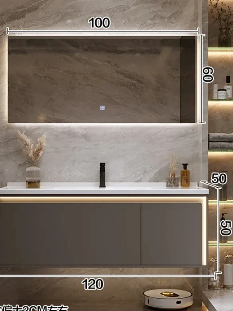 Modern Simple Bathroom Cabinets Vanity with Sink Smart Mirror Cabinets Fog Removal Wall-mounted Home Furniture Arredo Bagno FYBC