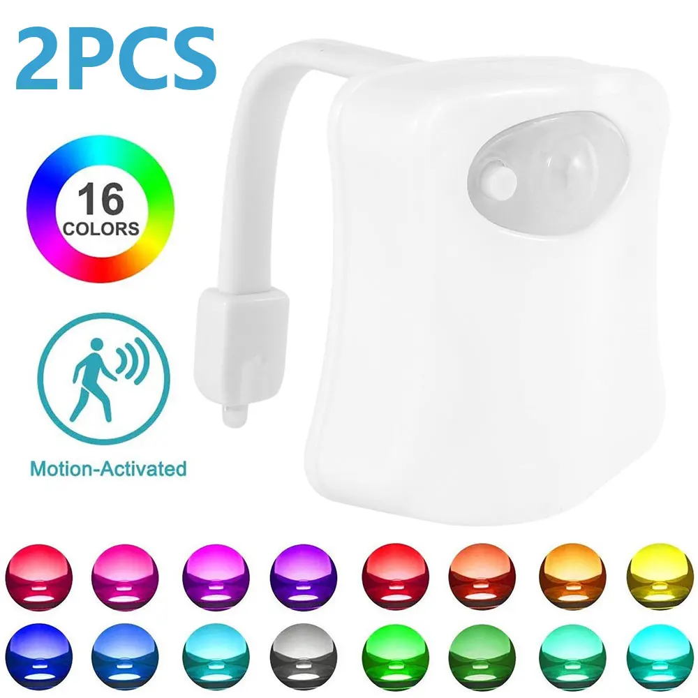 16 Colors Toilet Light Human Motion Sensor Night Light - Temu