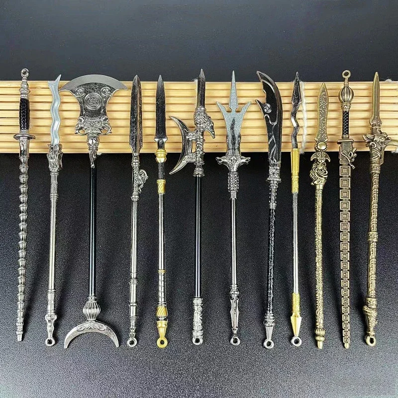 Description Picture 5 of itemAncient Cold Weapon Model Three Kingdoms Long Spear Sword Eighteen Metal Pendant Weapons Small Mini Pendant Toys