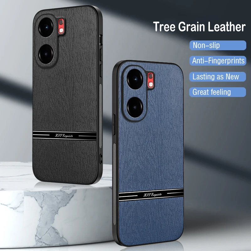 

Leather Case for vivo iQOO Neo9 Pro Luxury Splicing Tree Pattern Silicone Protection Phone Cover iQOONeo9Pro V2339A V2338A Coque