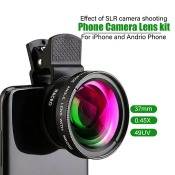 2025 Nuovo aggiornamento 2 in 1 0,45x Super Wide Angle Lens & 12,5x Macro HD Lens per iPhone 16 15 14 Samsung Xiaomi Phone Camera lens Kit per Google Android mobile Phone Accessori