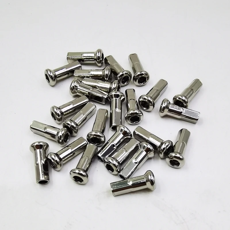 길이 18.5mm, 304 스테인리스 스틸 소재, 실버 색상 니플, 10G 직경 3.05mm-3.2mm 범위 스포크용
