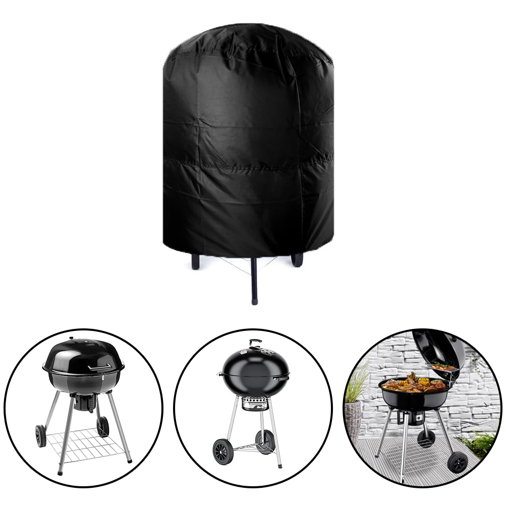 Round BBQ Grill Cover Grill Cover Waterproof Anti Dust Camping Outdoor Barbecue 77x58cm/80x66x100cm Rain Protective
